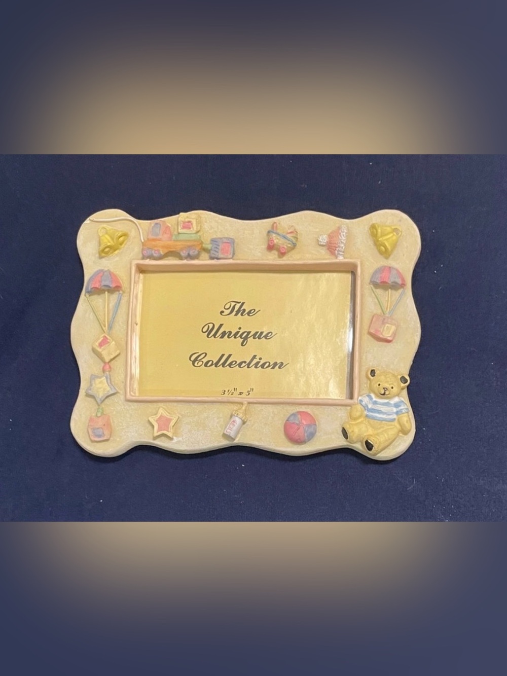 Vintage! The Unique Collection Baby Picture Frame Teddy Bear Toy Theme (3.5”x5”)
